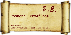 Paskesz Erzsébet névjegykártya